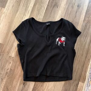 Georgia Bulldogs Black Women's cropped Top
